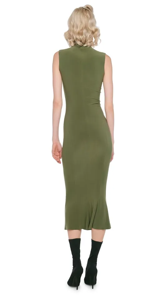 Norma Kamali Dresses TURTLE FISHTAIL DRESS Military 8211 Clothing