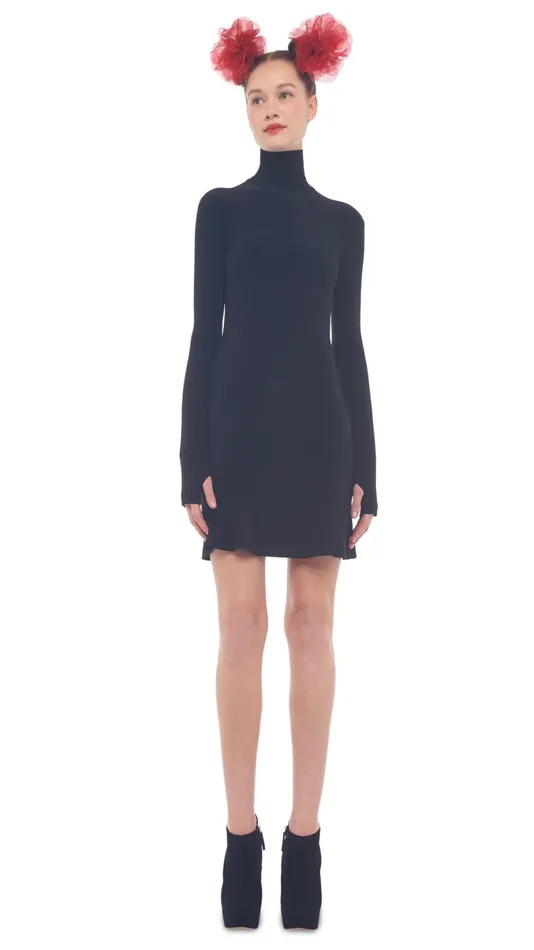 Norma Kamali Dresses TURTLE FISHTAIL MINI DRESS Black 8211 Clothing