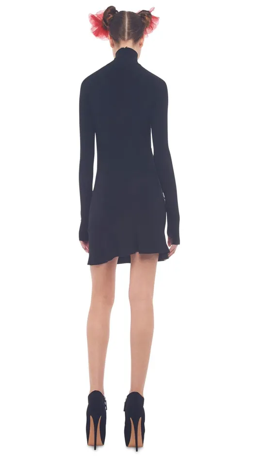 Norma Kamali Dresses TURTLE FISHTAIL MINI DRESS Black 8211 Clothing