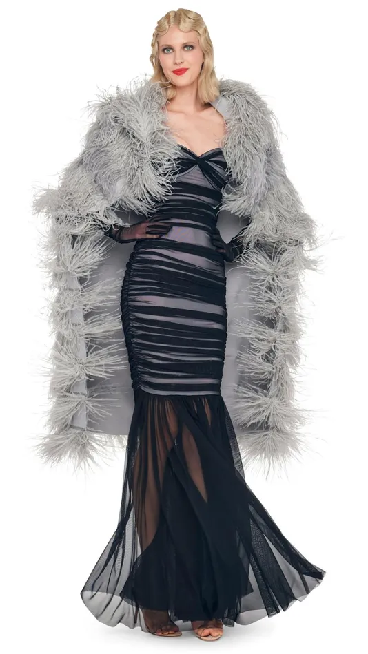 Norma Kamali Jackets ALL OVER FEATHER JACKET Silver 8211 Clothing