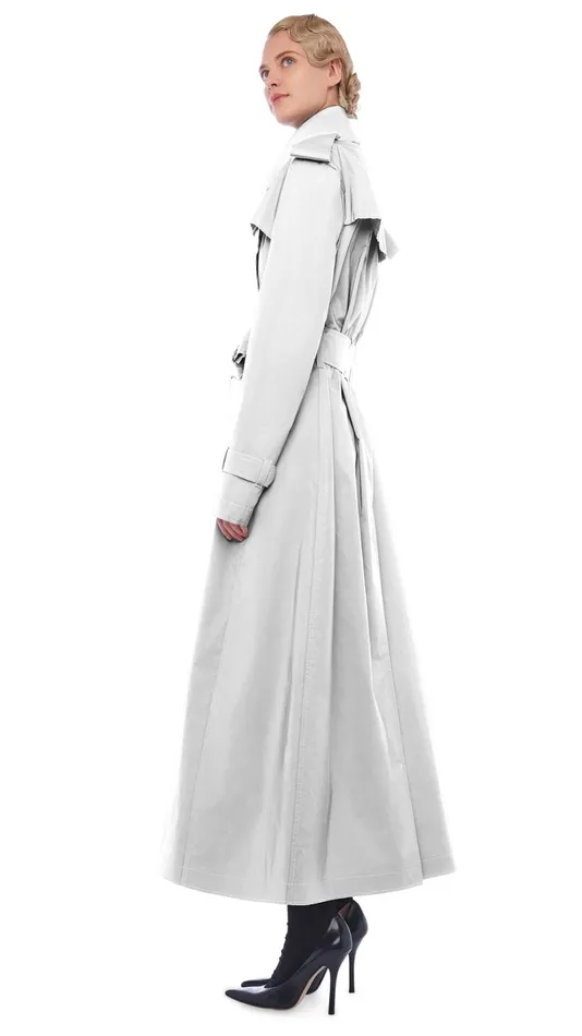 Norma Kamali Jackets DOUBLE BREASTED TRENCH ANKLE Grey 8211 Clothing