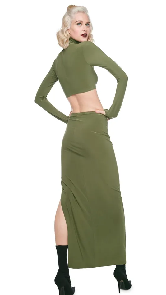 Norma Kamali Tops CROPPED TURTLE TOP Military 8211 Clothing