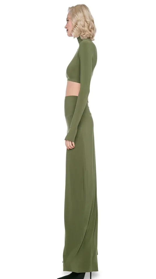 Norma Kamali Tops CROPPED TURTLE TOP Military 8211 Clothing