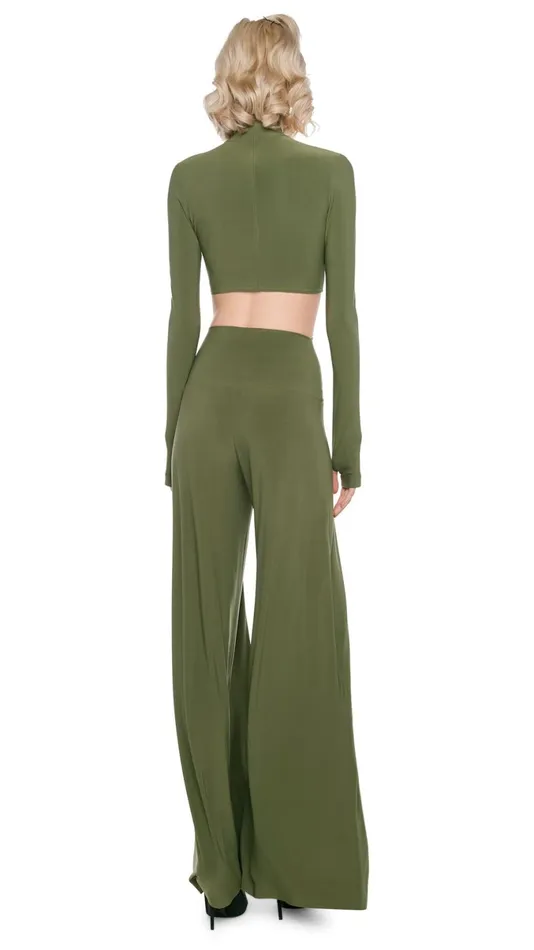 Norma Kamali Tops CROPPED TURTLE TOP Military 8211 Clothing