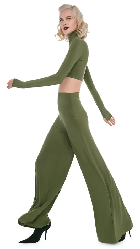 Norma Kamali Tops CROPPED TURTLE TOP Military 8211 Clothing