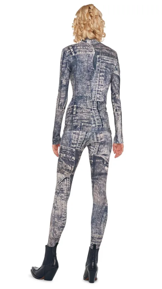 Norma Kamali Tops SLIM FIT LONG SLEEVE TURTLE TOP Blacknavy Denim Print 8211 Clothing Norma Kamali Tops SLIM FIT LONG SLEEVE TURTLE TOP Blacknavy Denim Print 8211 Clothing