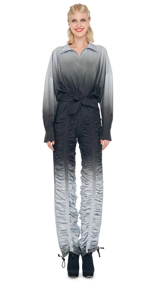 Norma Kamali Tops SUPER OS BF NK SHIRT BODYSUIT Blackgrey Ombre 8211 Clothing Norma Kamali Tops SUPER OS BF NK SHIRT BODYSUIT Blackgrey Ombre 8211 Clothing