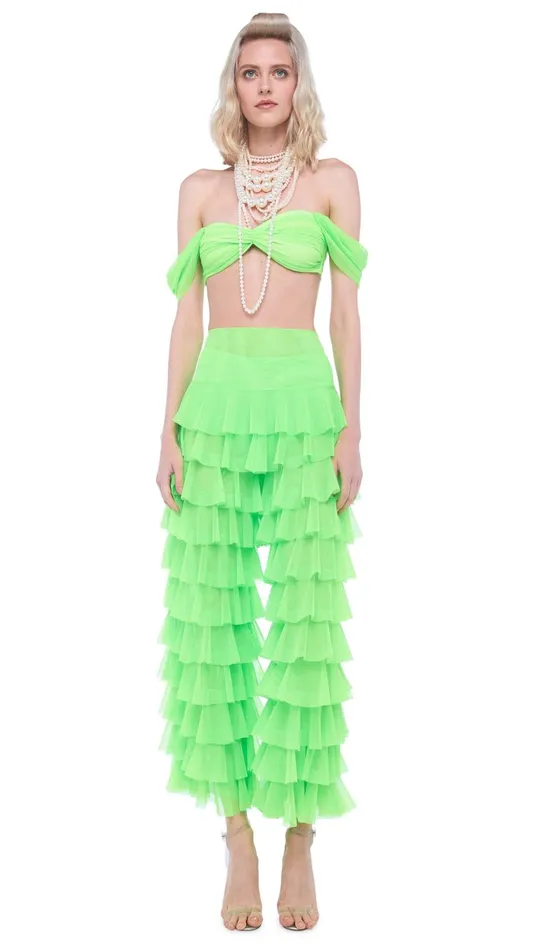 Norma Kamali Tops WALTER BRA W WING SLEEVES Neon Green 8211 Clothing
