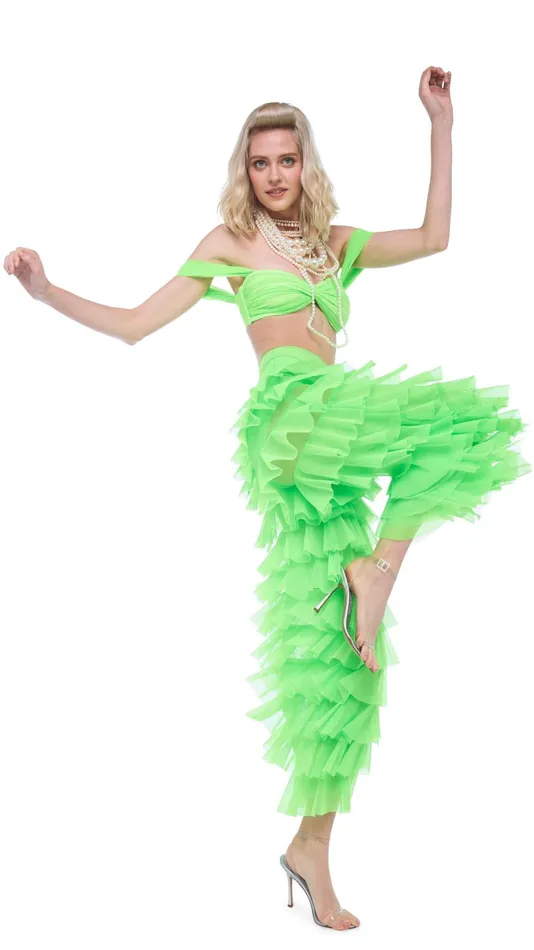 Norma Kamali Tops WALTER BRA W WING SLEEVES Neon Green 8211 Clothing