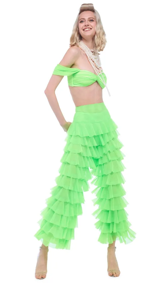 Norma Kamali Tops WALTER BRA W WING SLEEVES Neon Green 8211 Clothing