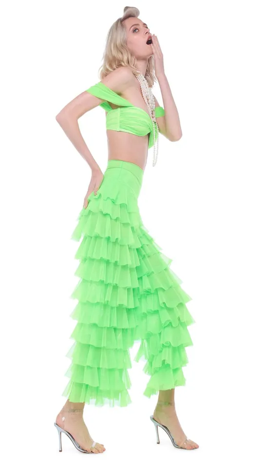 Norma Kamali Tops WALTER BRA W WING SLEEVES Neon Green 8211 Clothing