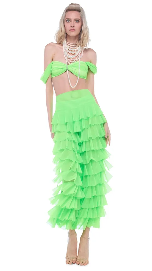 Norma Kamali Tops WALTER BRA W WING SLEEVES Neon Green 8211 Clothing