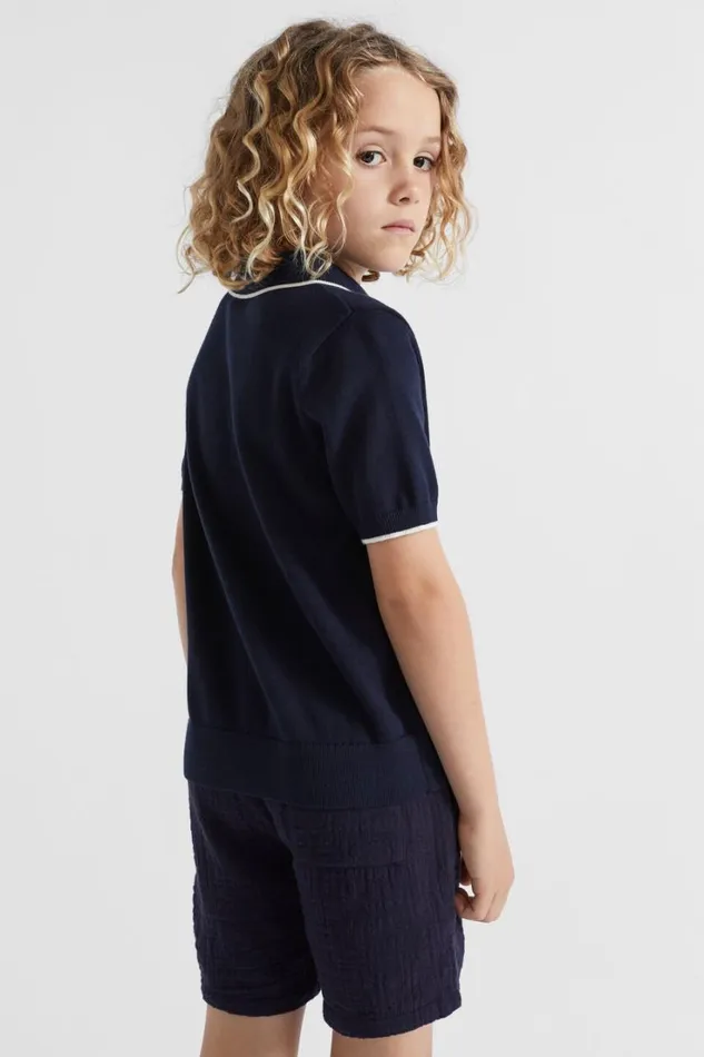Occasion Boy Seed Heritage Knit Polo Midnight Blue