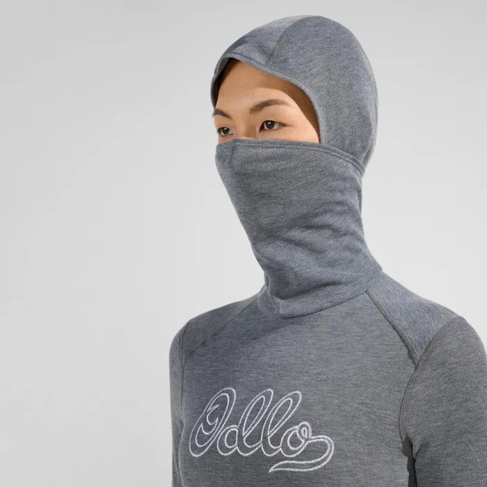 Odlo Base Layers The Active Warm Originals Base Layer With Facemask Odlo Steel Grey Melange 8211 Women