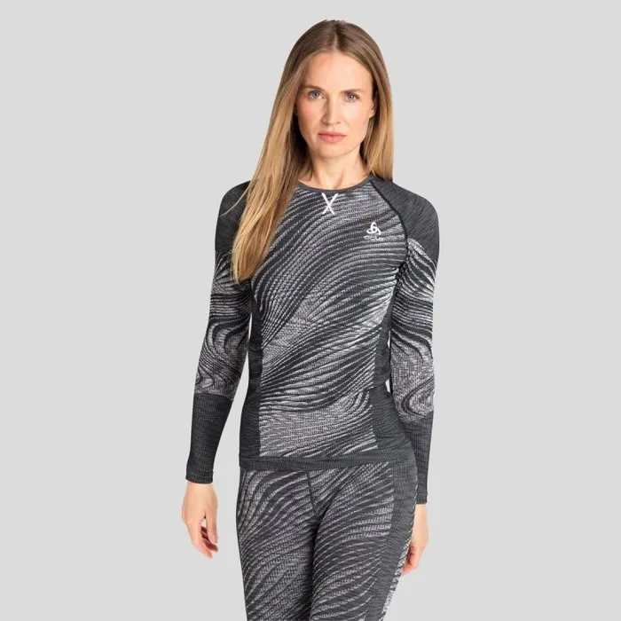 Odlo Base Layers The Blackcomb Base Layer Top Black 8211 Space Dye 8211 Women