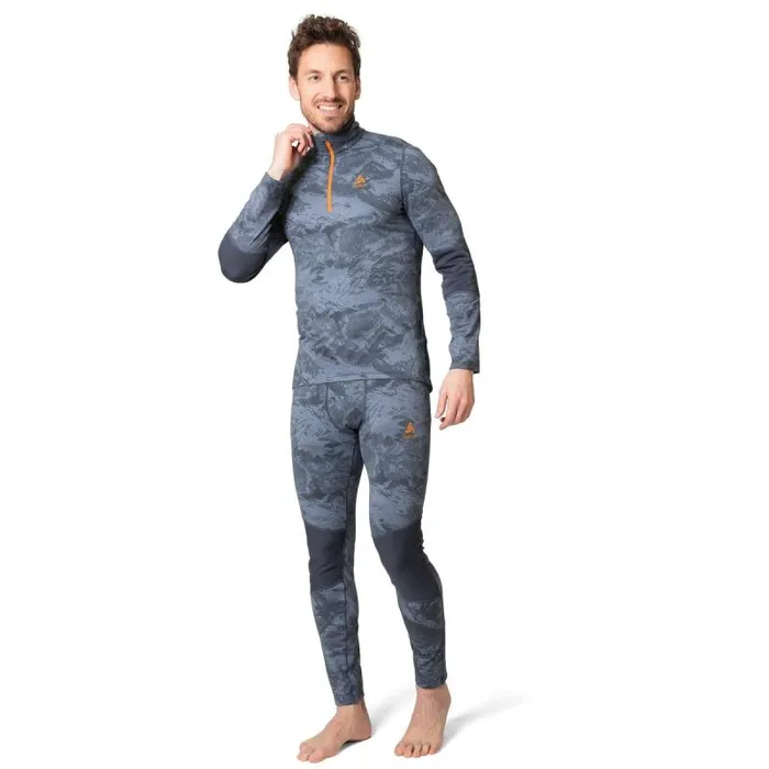 Odlo Base Layers The Whistler Base Layer HalfZip Folkstone Gray 8211 India Ink 8211 Men