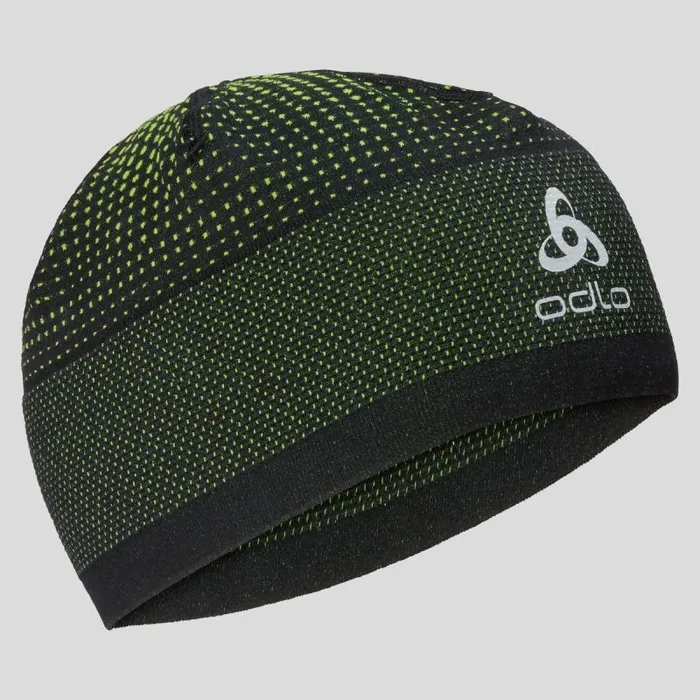 Odlo Headwear and Gloves The Velocity Ceramiwarm Hat Black 8211 Safety Yellow 8211 WomenMen Odlo Headwear and Gloves The Velocity Ceramiwarm Hat Black 8211 Safety Yellow 8211 WomenMen