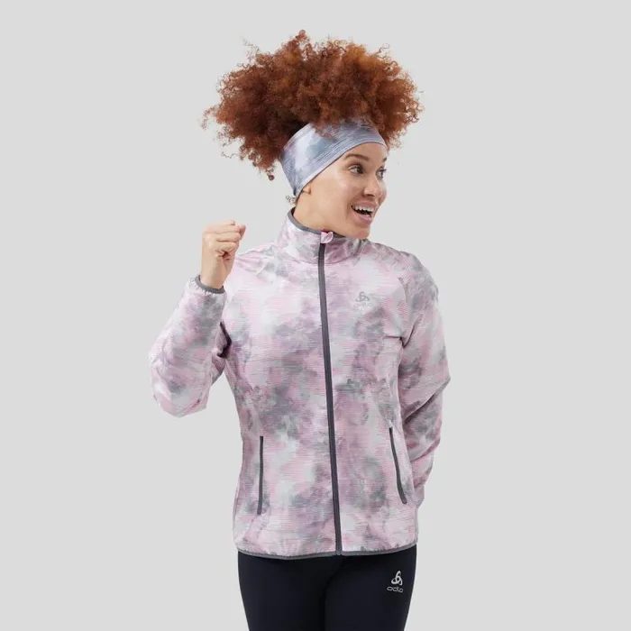 Odlo Jackets and Vests The Essentials Light Print Running Jacket Odlo Concrete Grey 8211 Festival Fuchsia 8211 Women Odlo Jackets and Vests The Essentials Light Print Running Jacket Odlo Concrete Grey 8211 Festival Fuchsia 8211 Women