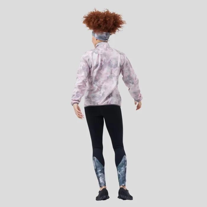 Odlo Jackets and Vests The Essentials Light Print Running Jacket Odlo Concrete Grey 8211 Festival Fuchsia 8211 Women
