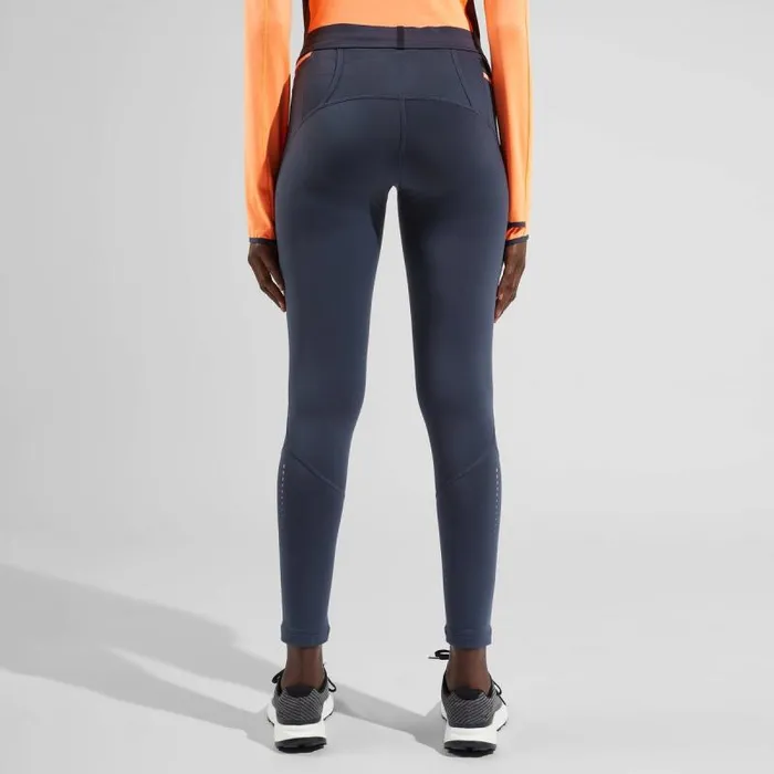 Odlo Pants and Tights The XAlp Winter Running Tights India Ink 8211 Live Wire 8211 Women