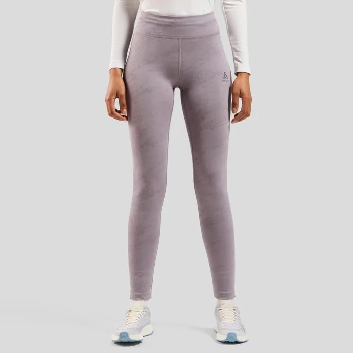 Odlo Pants and Tights The Zeroweight Print Reflective Running Tights Gray Ridge 8211 Women