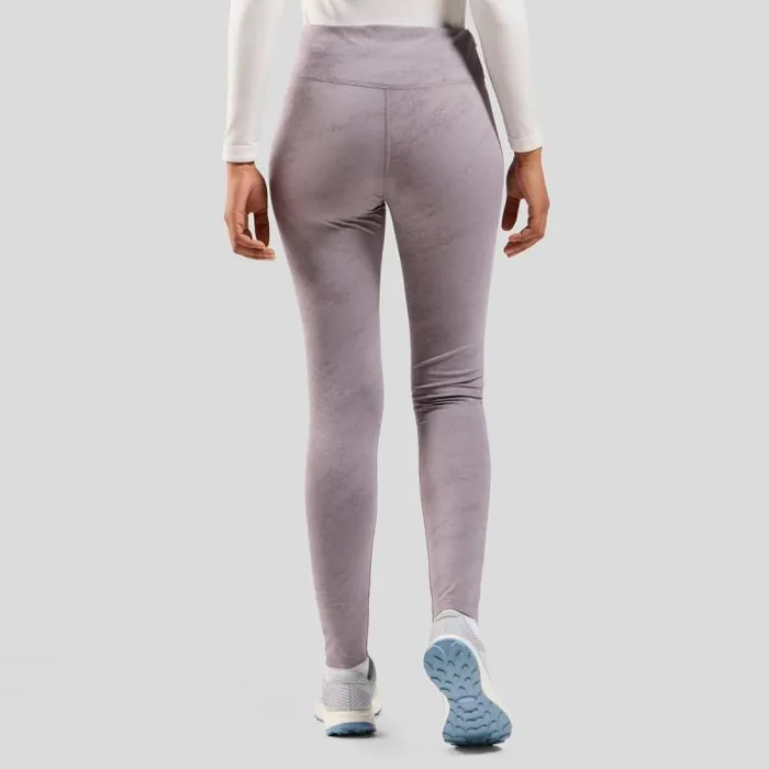 Odlo Pants and Tights The Zeroweight Print Reflective Running Tights Gray Ridge 8211 Women