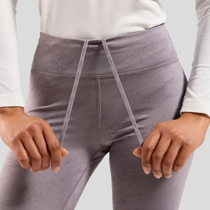 Odlo Pants and Tights The Zeroweight Print Reflective Running Tights Gray Ridge 8211 Women