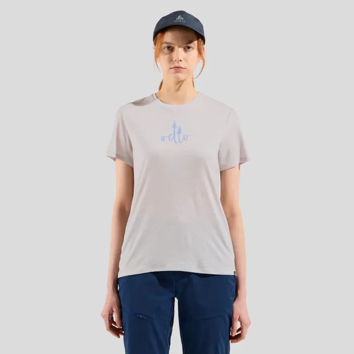 Odlo Tshirts and Polos Ascent Merino 160 Tree Logo TShirt Silver Cloud 8211 Women Odlo Tshirts and Polos Ascent Merino 160 Tree Logo TShirt Silver Cloud 8211 Women