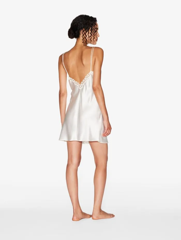 Offwhite Slip With Macram Sleepwear La Perla Slips and Dresses