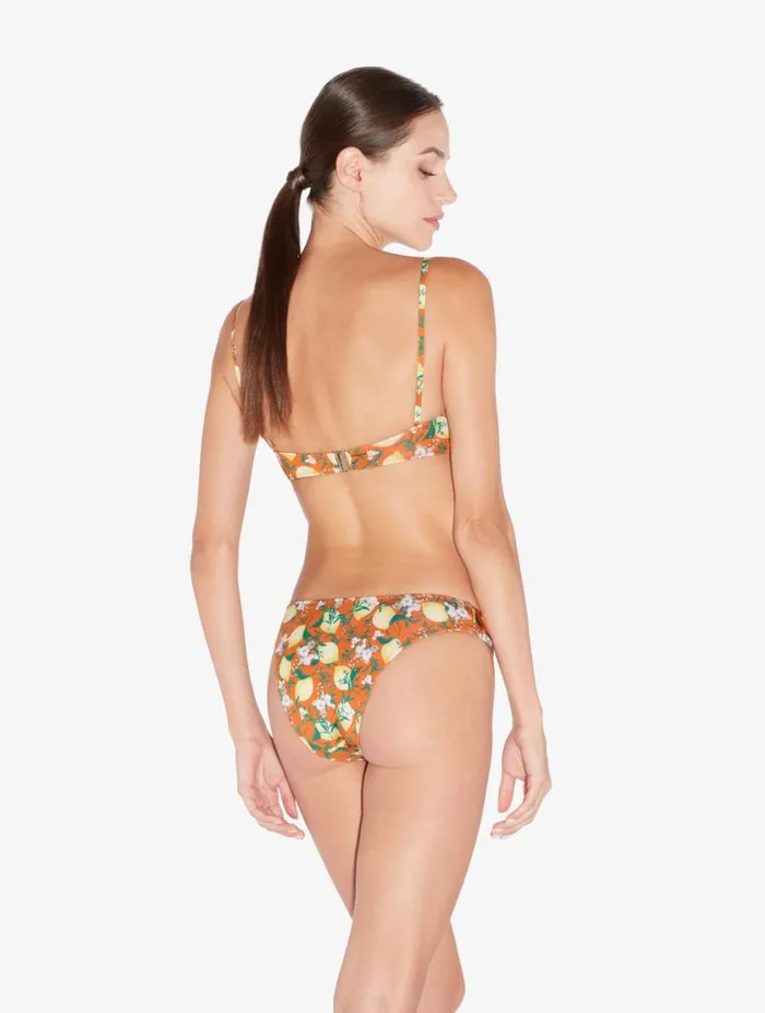 Orange Printed Bikini Brief With Pleat Detailing Swim La Perla Bikinis