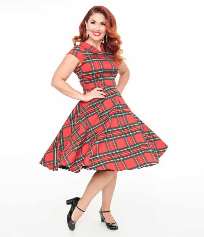 Orchid Bloom 1950s Red Plaid Swing Dress DressesPlus Unique Vintage Pocket Dresses Orchid Bloom 1950s Red Plaid Swing Dress DressesPlus Unique Vintage Pocket Dresses