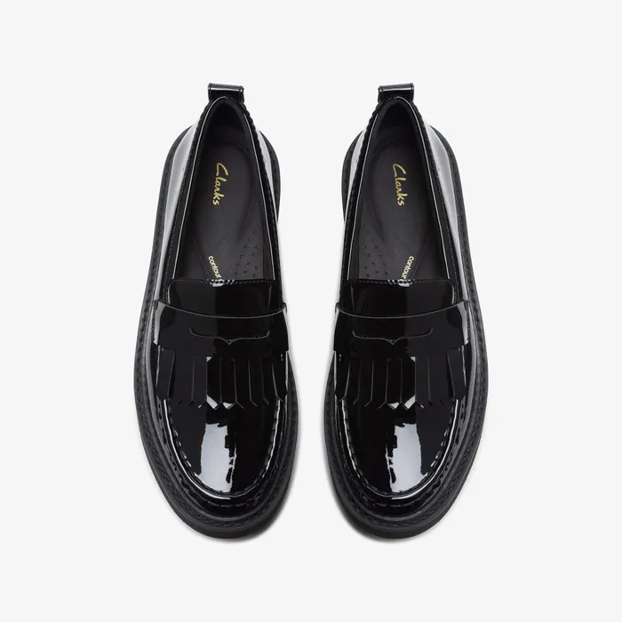 Orianna Loafer Black Patent Leather Women Clarks Platforms