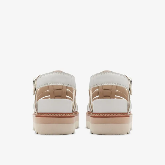 Orianna Twist Off White Leather Women Clarks Platforms