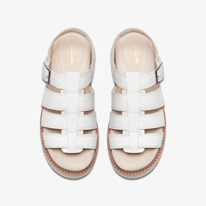 Orianna Twist Off White Leather Women Clarks Platforms