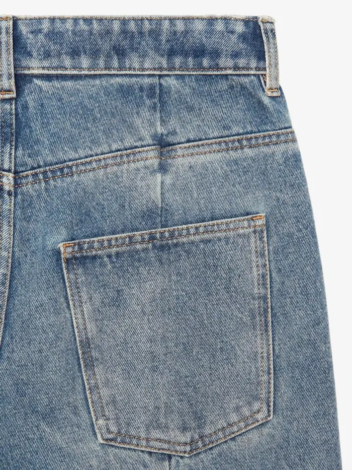 Oversized Jeans In Denim With Stitching Details Medium Blue Women Givenchy Pants and Shorts