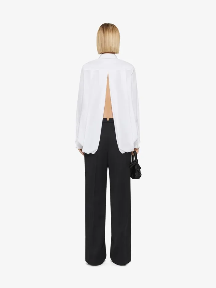 Oversized Shirt In Poplin With Open Back White Women Givenchy Tops and Shirts