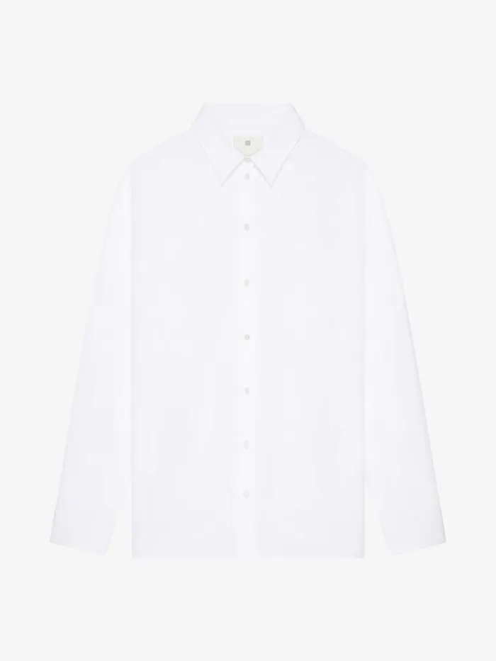 Oversized Shirt In Poplin With Open Back White Women Givenchy Tops and Shirts