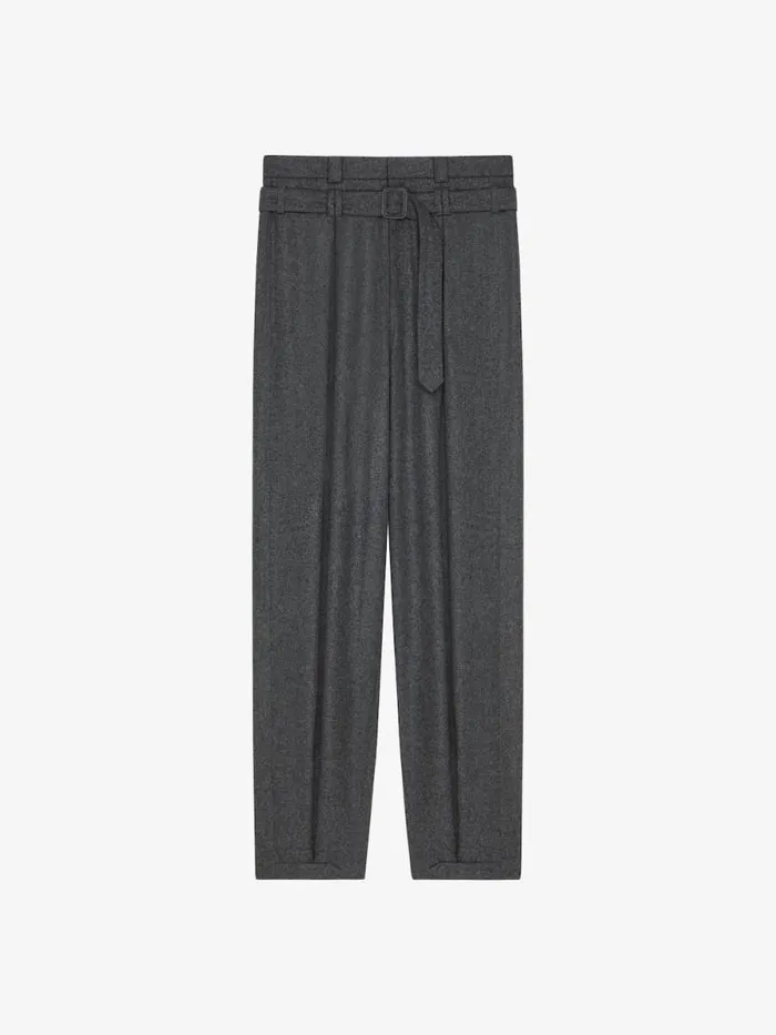 Pants In Wool With Double Waist Detail Medium Grey Men Givenchy Pants and Shorts