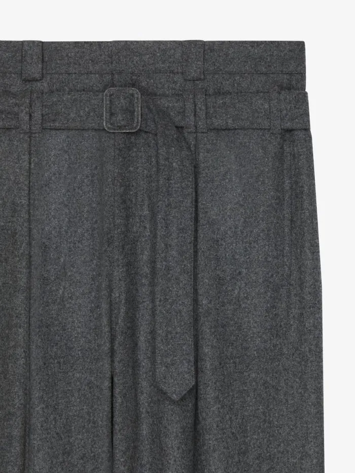Pants In Wool With Double Waist Detail Medium Grey Men Givenchy Pants and Shorts