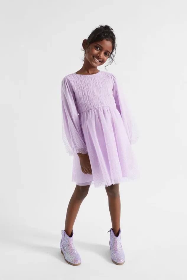 Party Girl Seed Heritage Metallic Pinspot Dress Orchid