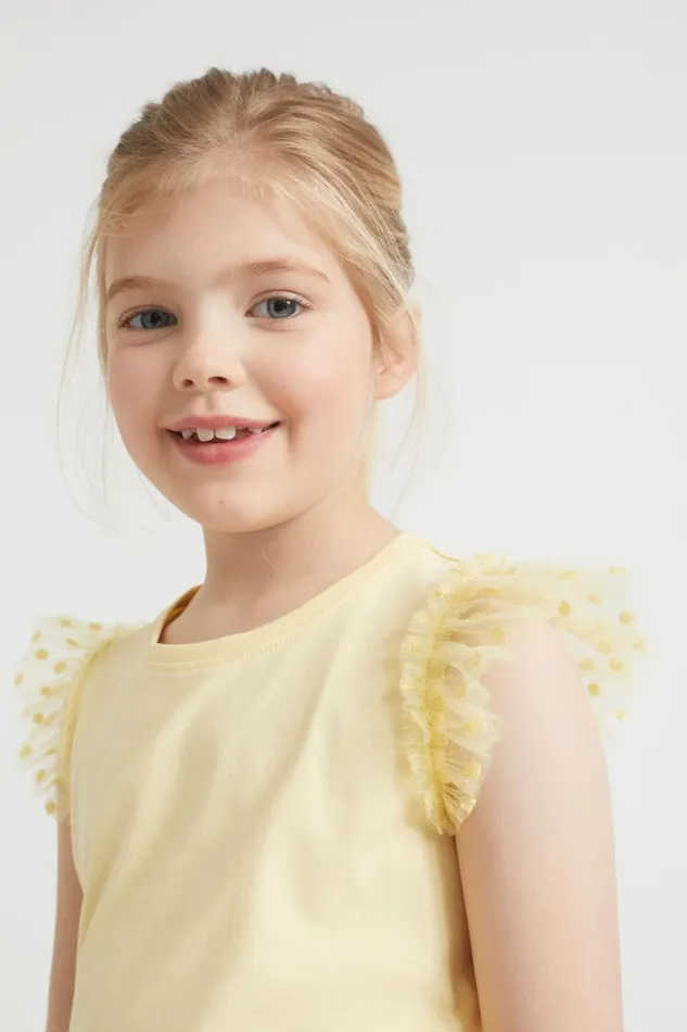 Party Girl Seed Heritage Polka Dot Tee Buttercup