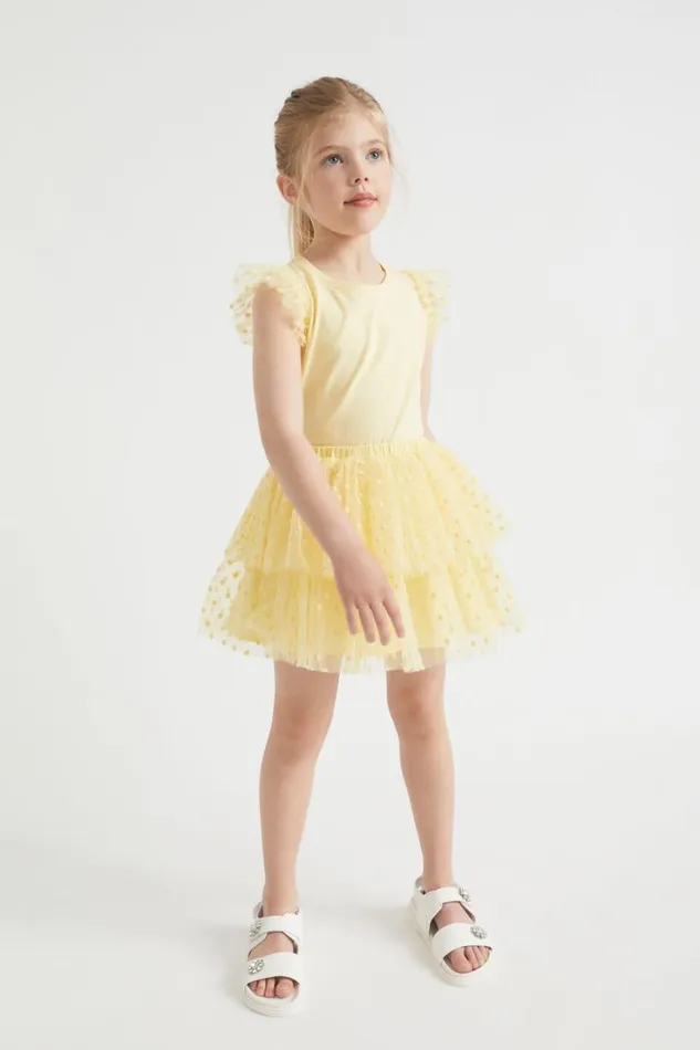 Party Girl Seed Heritage Polka Dot Tee Buttercup