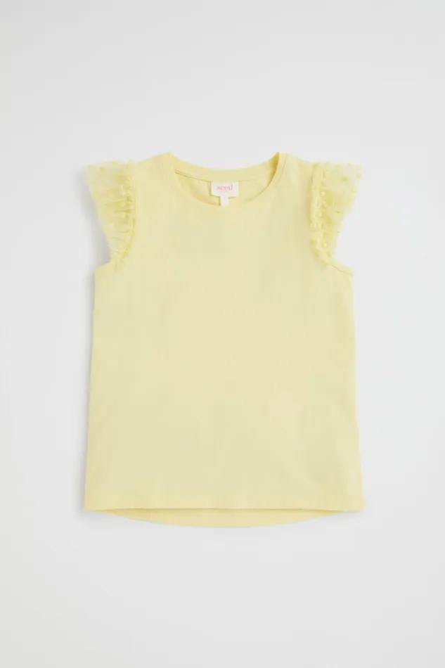 Party Girl Seed Heritage Polka Dot Tee Buttercup