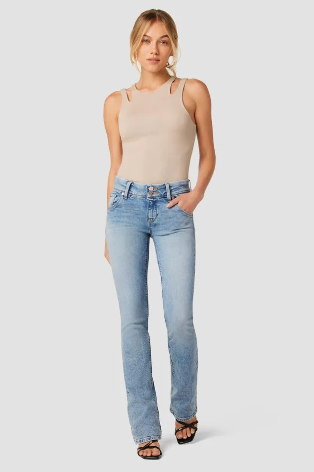 Petite Inseams Women Hudson Jeans Beth MidRise Baby Bootcut Petite Jean Motion