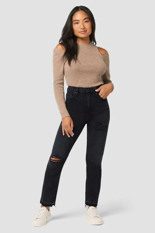 Petite Inseams Women Hudson Jeans Harlow Ultra HighRise Cigarette Petite Jean Dark Lovely