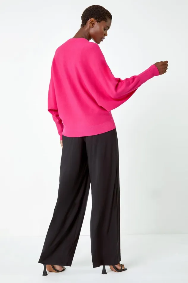 Pink Embellished Animal Heart Print Jumper Women Roman Knitwear
