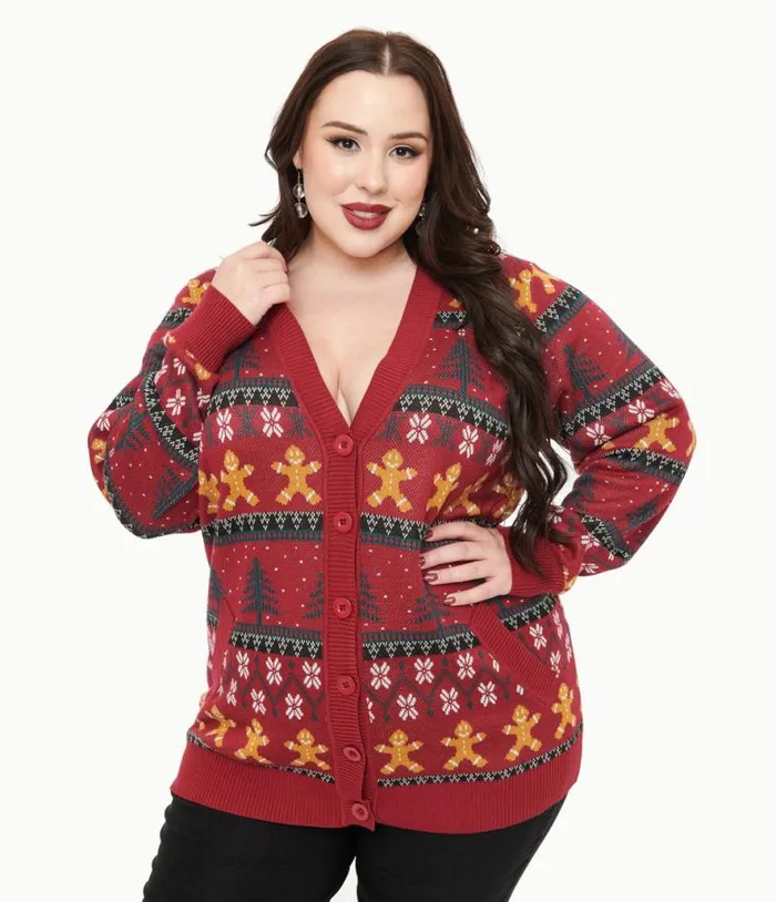 Plus Size 1960s Burgundy Gingerbread Fair Isle Cardigan Clothing Unique Vintage Sweaters and Cardigans Plus Size 1960s Burgundy Gingerbread Fair Isle Cardigan Clothing Unique Vintage Sweaters and Cardigans