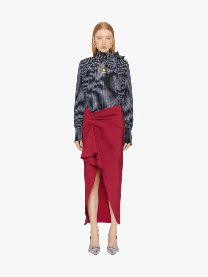 Polka Dots Blouse In Silk With Lavallire Navywhite Women Givenchy Tops and Shirts Polka Dots Blouse In Silk With Lavallire Navywhite Women Givenchy Tops and Shirts