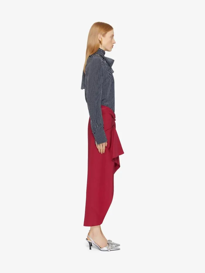 Polka Dots Blouse In Silk With Lavallire Navywhite Women Givenchy Tops and Shirts