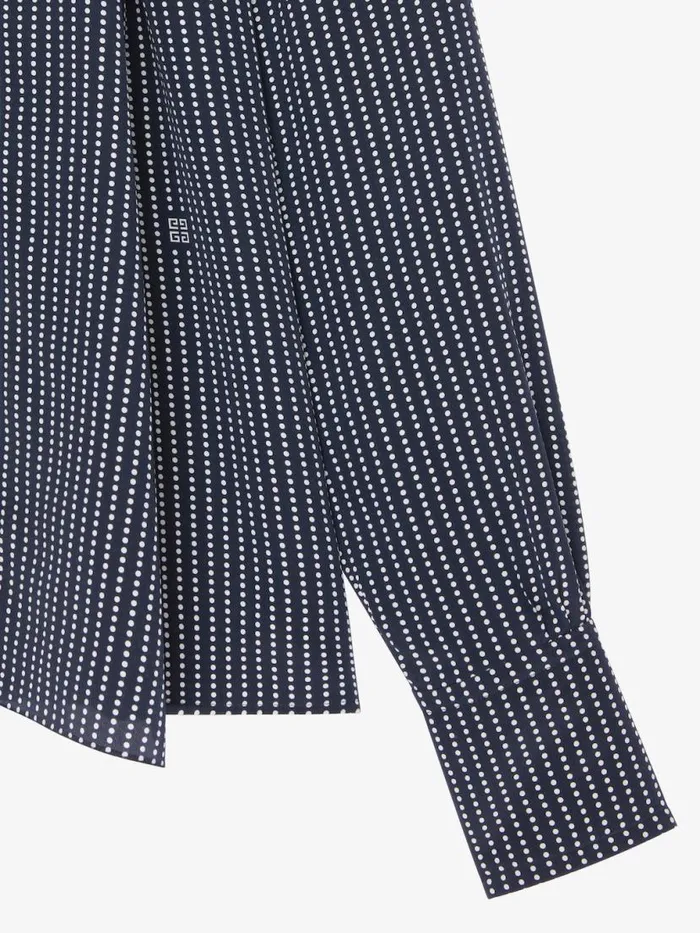 Polka Dots Blouse In Silk With Lavallire Navywhite Women Givenchy Tops and Shirts